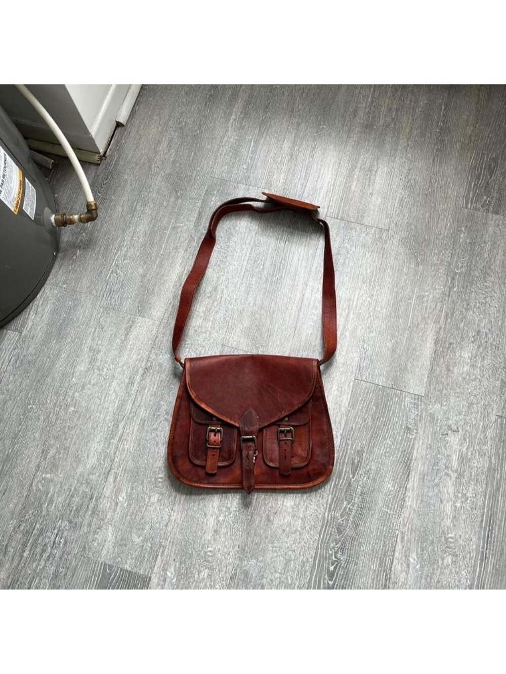 Brown / Burgundy “Komal’s Passion Leather” Genuine Leather Crossbody Bag